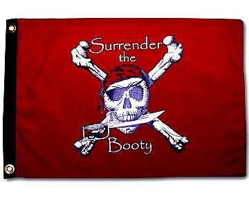 surrender the booty red atv flag